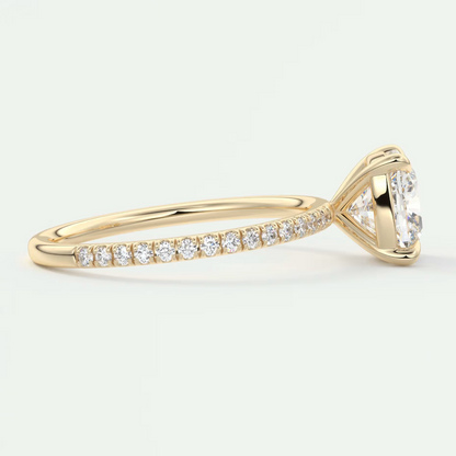Isolde Cushion Pavé Solitaire Ring
