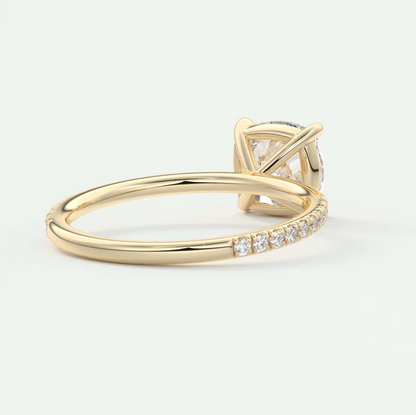 Isolde Cushion Pavé Solitaire Ring