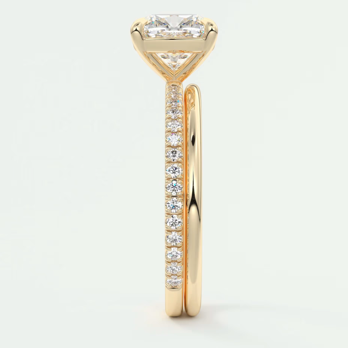 Isolde Cushion Pavé Solitaire Ring
