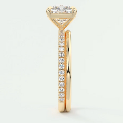 Isolde Cushion Pavé Solitaire Ring