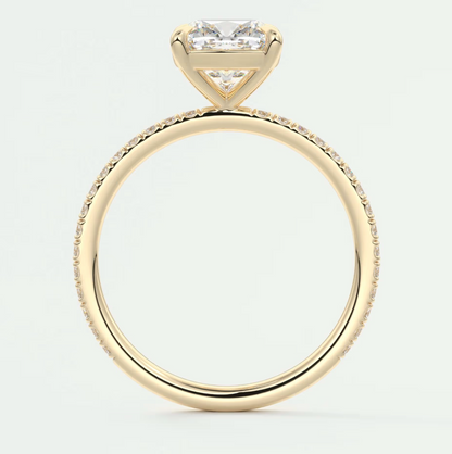 Isolde Cushion Pavé Solitaire Ring