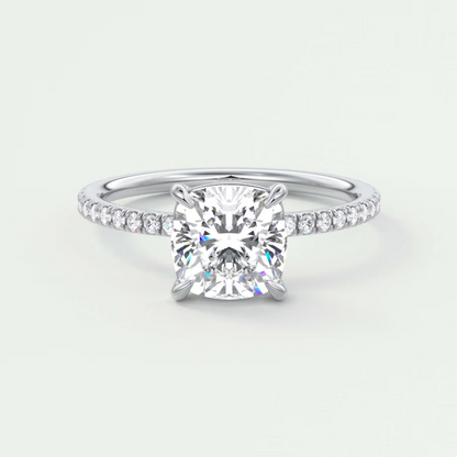 Isolde Cushion Pavé Solitaire Ring