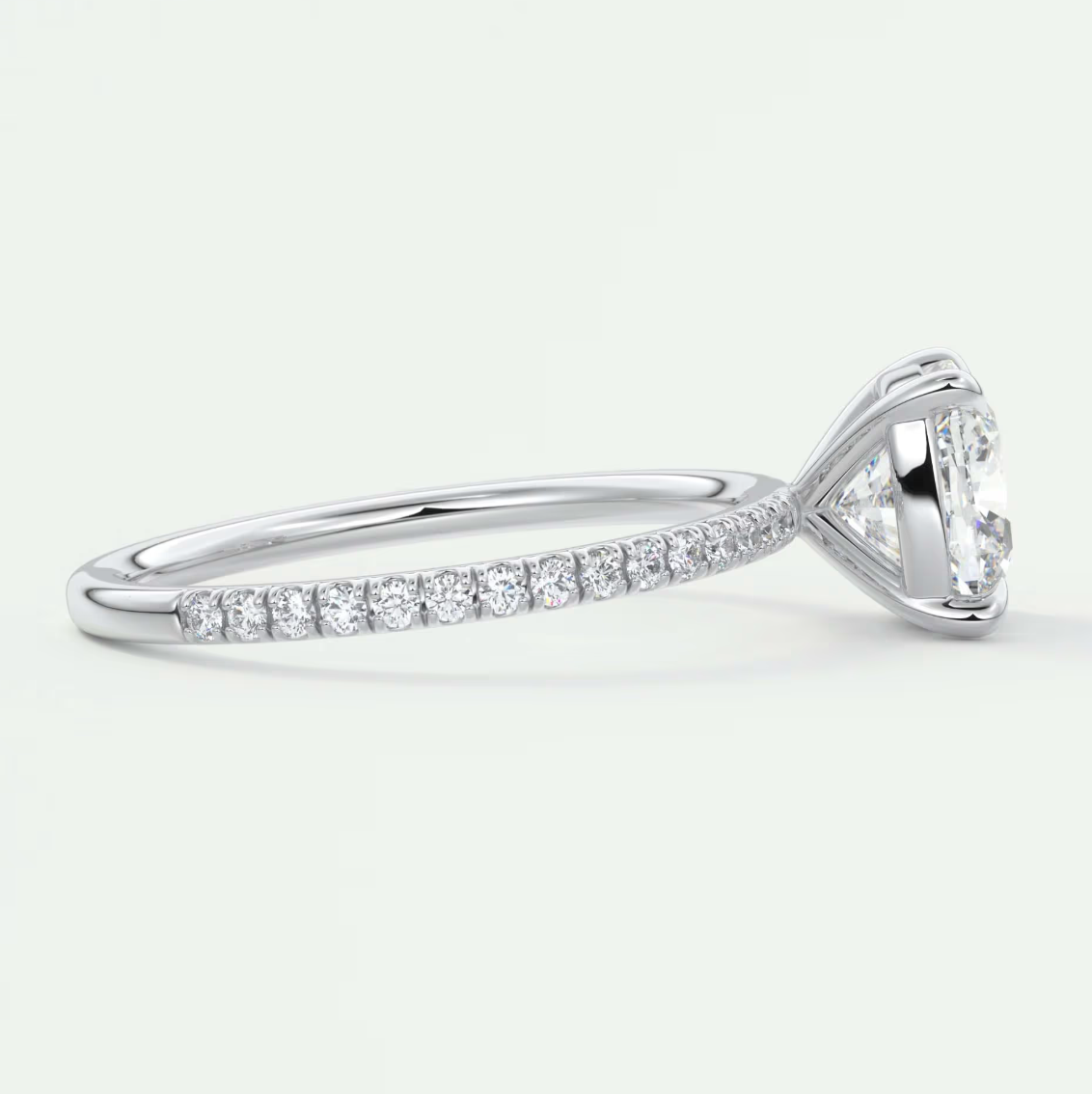 Isolde Cushion Pavé Solitaire Ring
