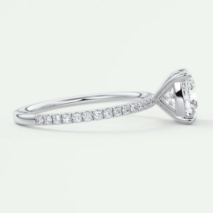 Isolde Cushion Pavé Solitaire Ring