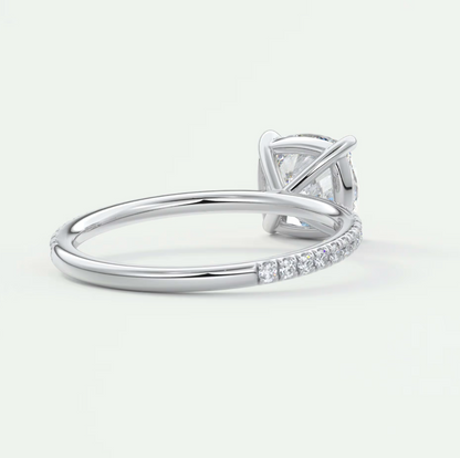 Isolde Cushion Pavé Solitaire Ring