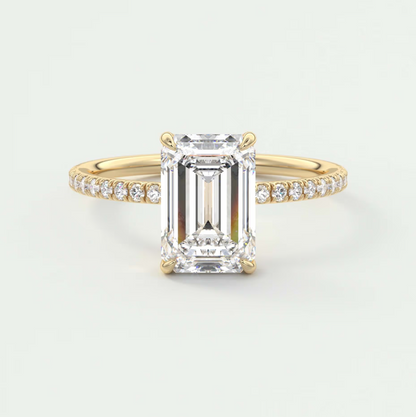 Isolde Emerald Pavé Solitaire Ring
