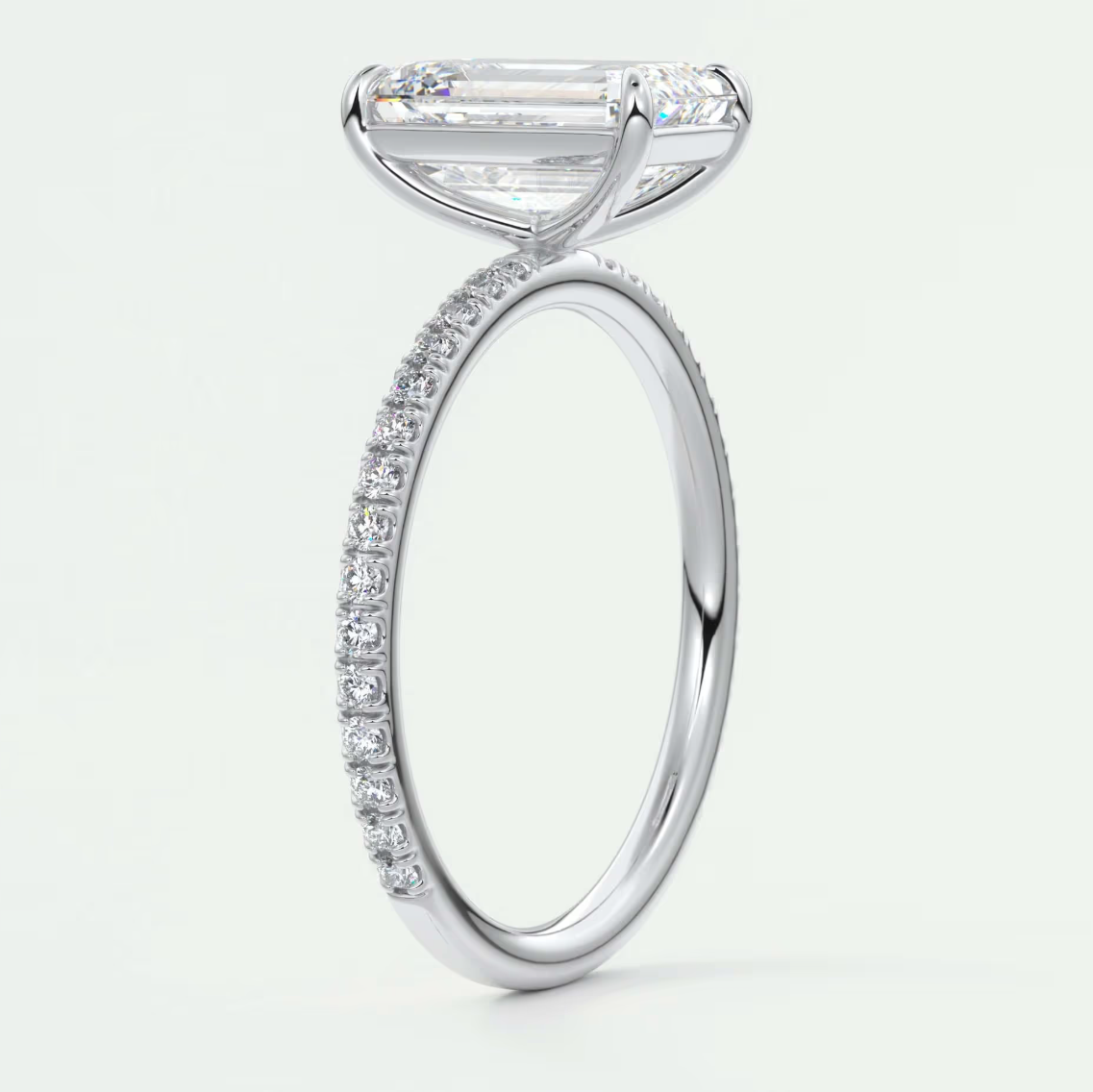 Isolde Emerald Pavé Solitaire Ring