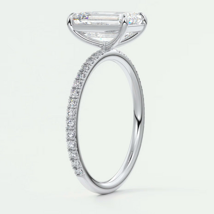 Isolde Emerald Pavé Solitaire Ring