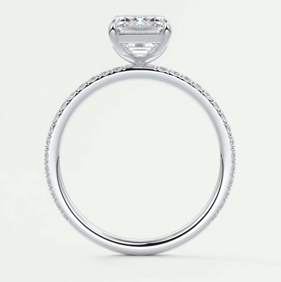 Isolde Emerald Pavé Solitaire Ring