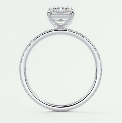 Isolde Emerald Pavé Solitaire Ring