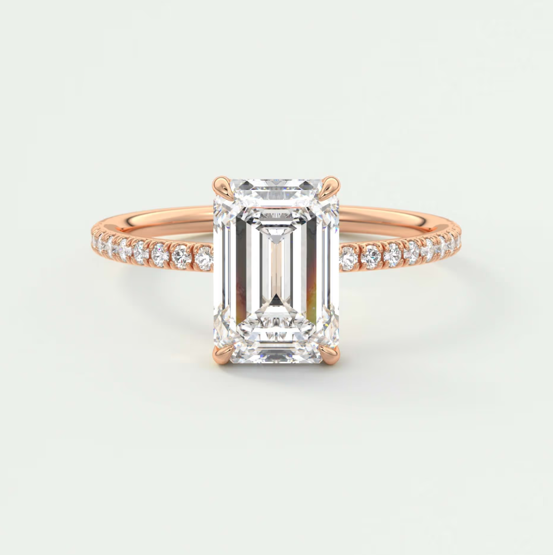 Isolde Emerald Pavé Solitaire Ring