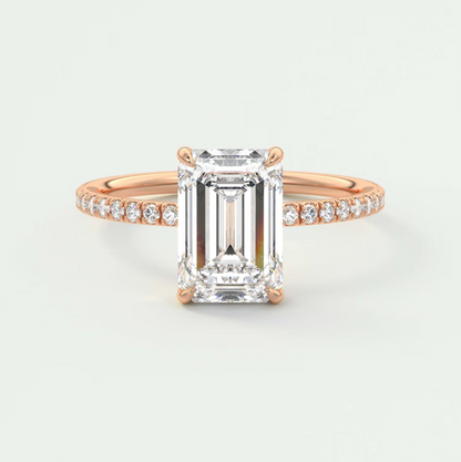 Isolde Emerald Pavé Solitaire Ring