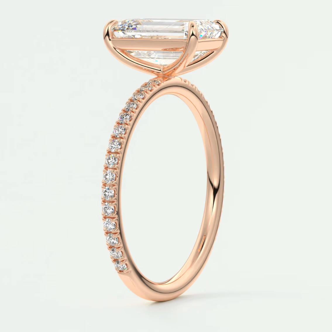 Isolde Emerald Pavé Solitaire Ring