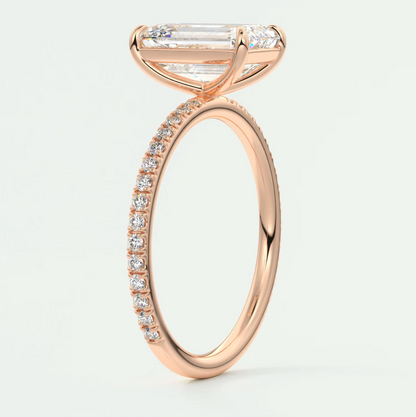 Isolde Emerald Pavé Solitaire Ring