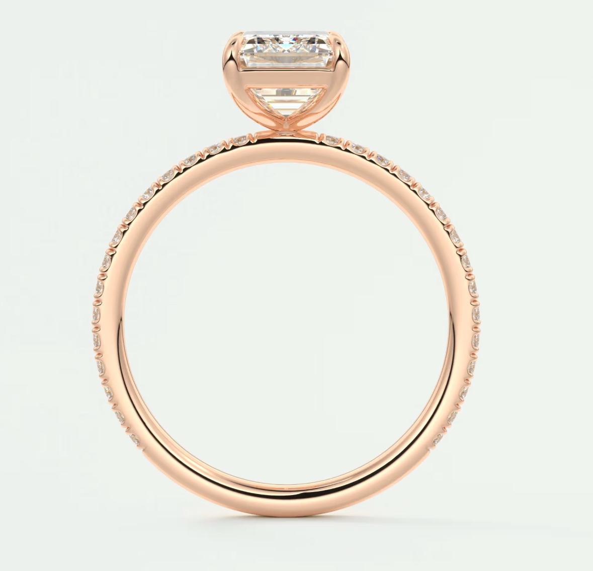 Isolde Emerald Pavé Solitaire Ring