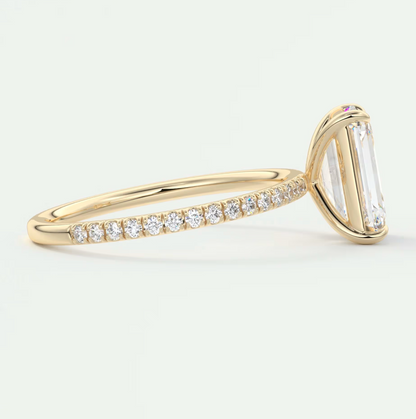 Isolde Emerald Pavé Solitaire Ring