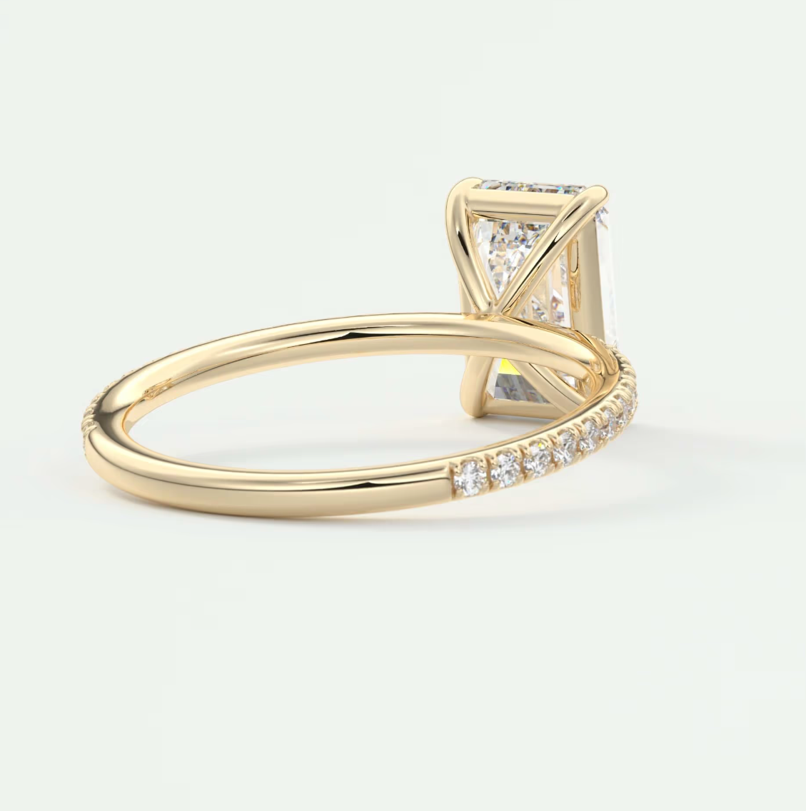 Isolde Emerald Pavé Solitaire Ring