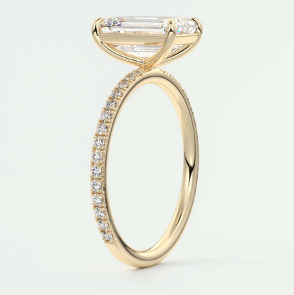 Isolde Emerald Pavé Solitaire Ring