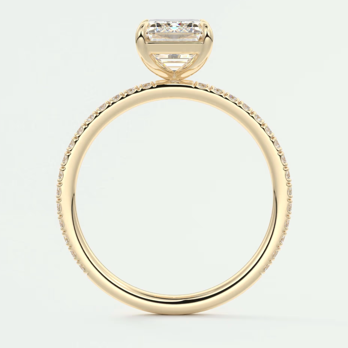 Isolde Emerald Pavé Solitaire Ring