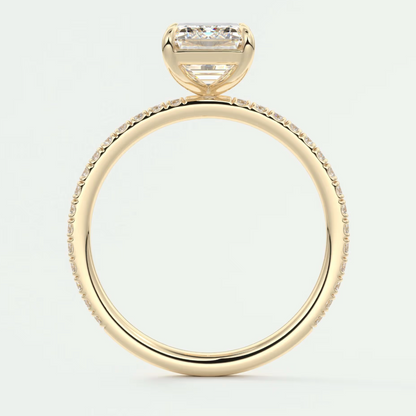 Isolde Emerald Pavé Solitaire Ring