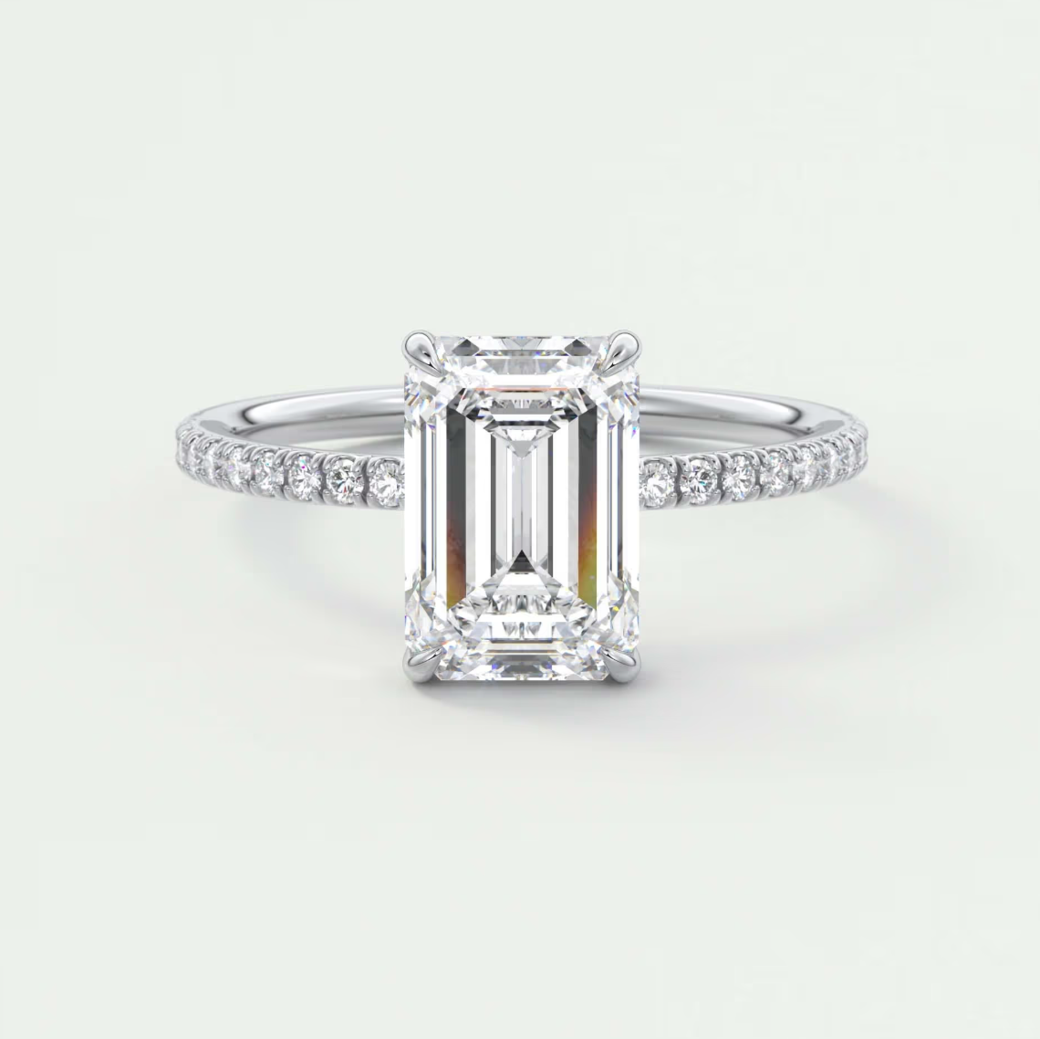 Isolde Emerald Pavé Solitaire Ring