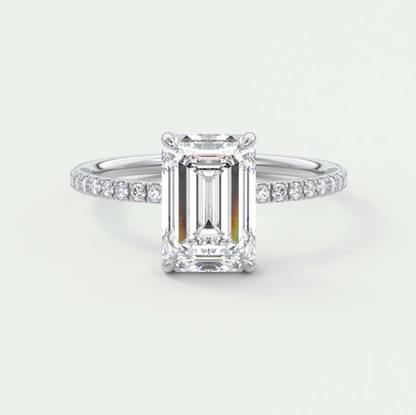 Isolde Emerald Pavé Solitaire Ring