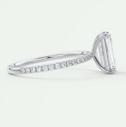 Isolde Emerald Pavé Solitaire Ring