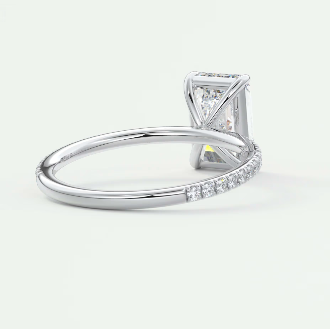 Isolde Emerald Pavé Solitaire Ring