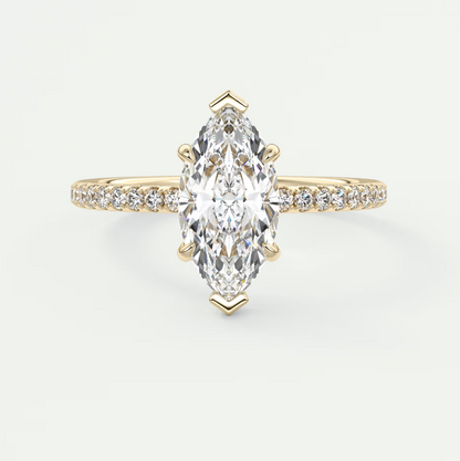 Isolde Marquise Pavé Solitaire Engagement Ring