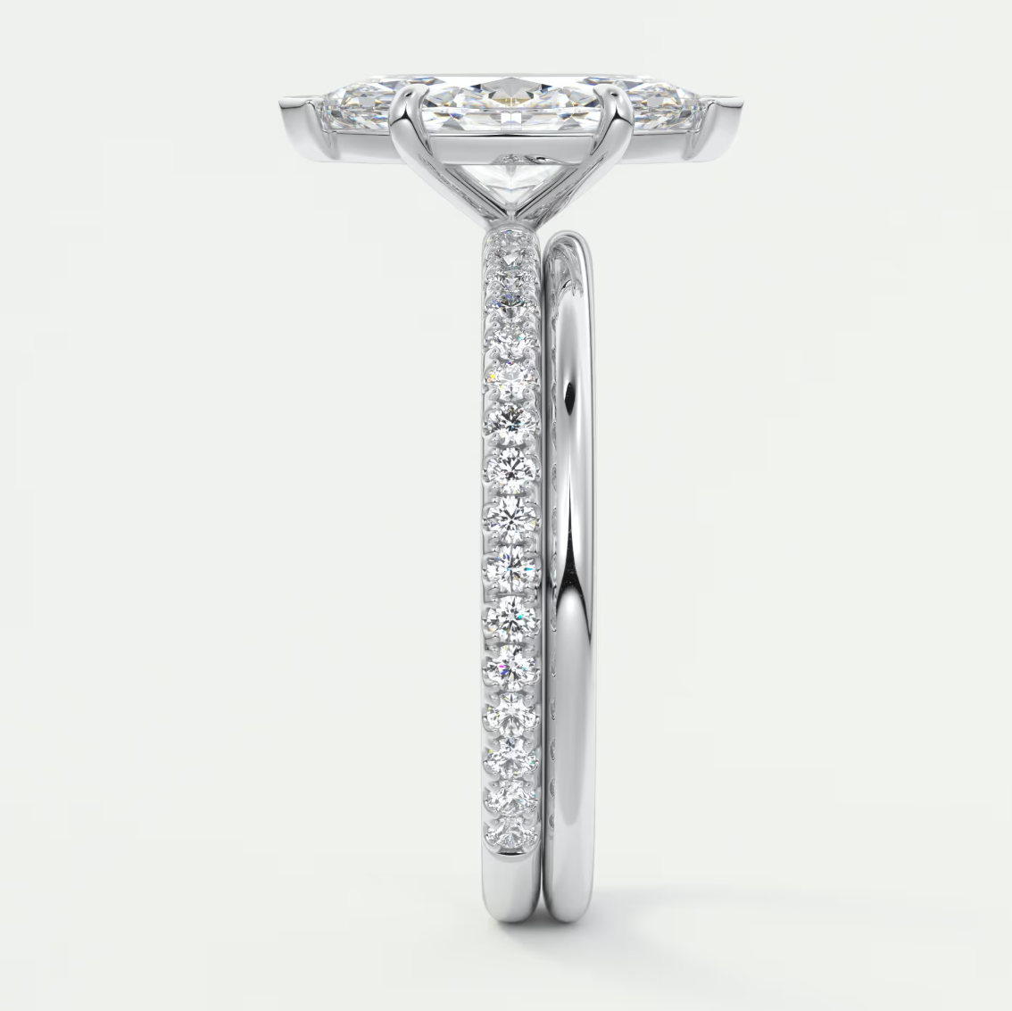 Isolde Marquise Pavé Solitaire Engagement Ring