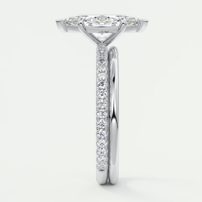 Isolde Marquise Pavé Solitaire Engagement Ring