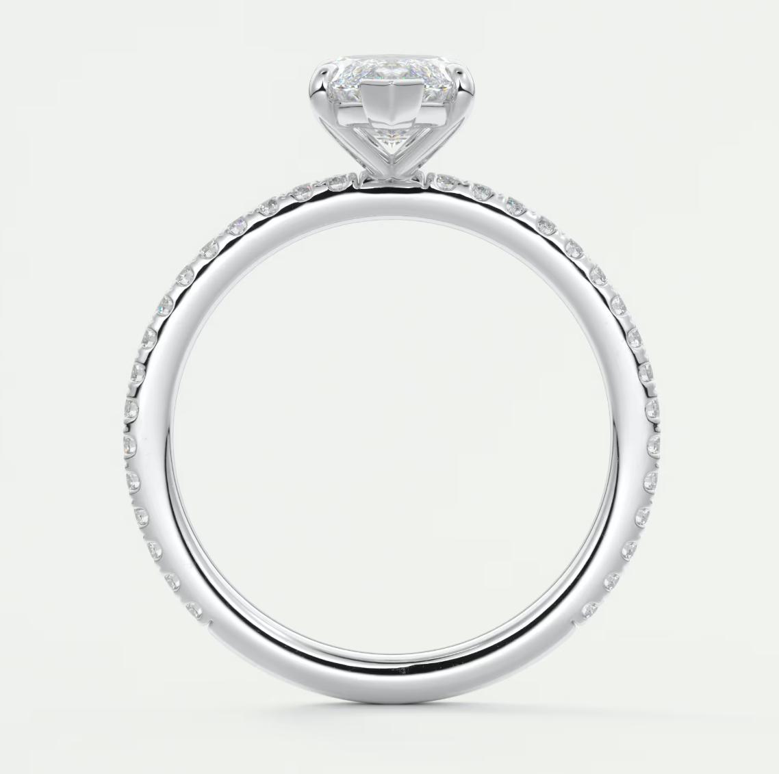 Isolde Marquise Pavé Solitaire Engagement Ring