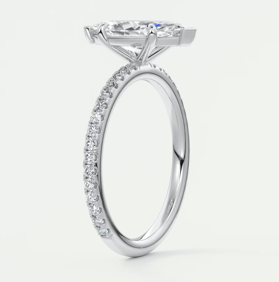 Isolde Marquise Pavé Solitaire Engagement Ring