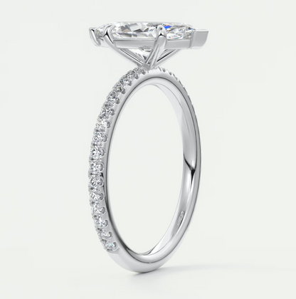 Isolde Marquise Pavé Solitaire Engagement Ring