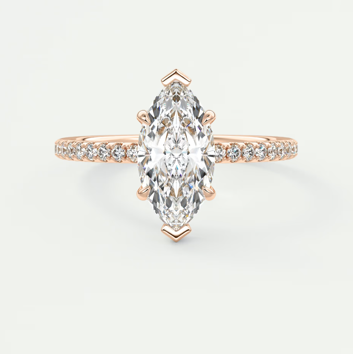 Isolde Marquise Pavé Solitaire Engagement Ring