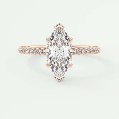 Isolde Marquise Pavé Solitaire Engagement Ring