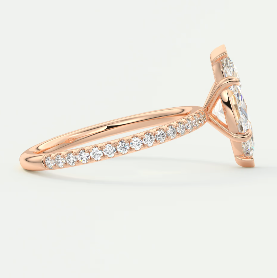 Isolde Marquise Pavé Solitaire Engagement Ring