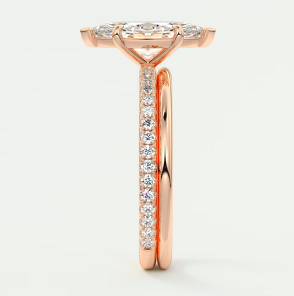 Isolde Marquise Pavé Solitaire Engagement Ring