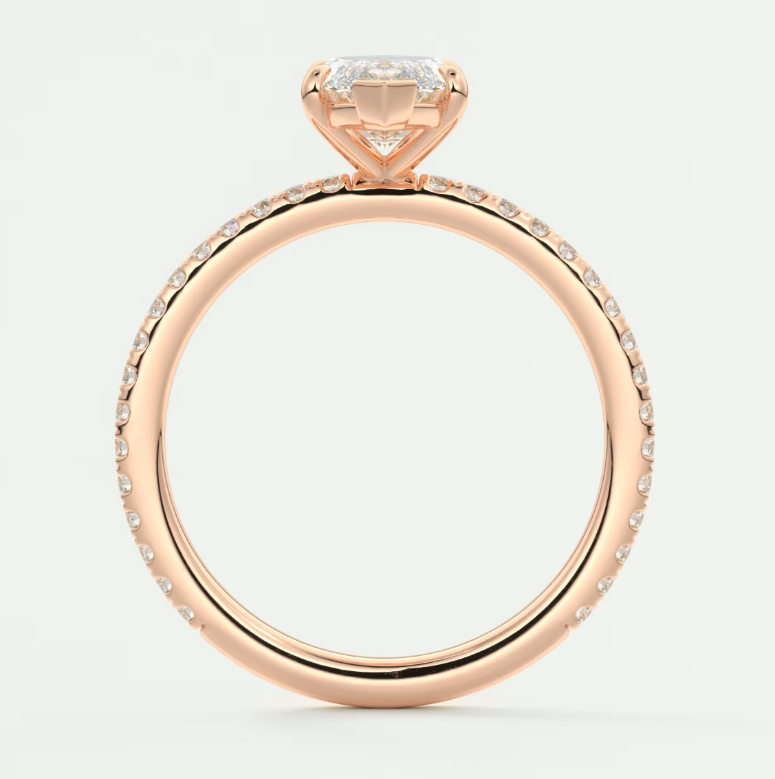 Isolde Marquise Pavé Solitaire Engagement Ring