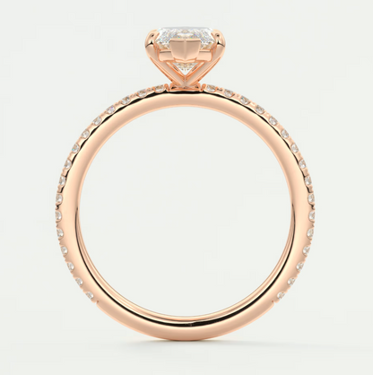 Isolde Marquise Pavé Solitaire Engagement Ring