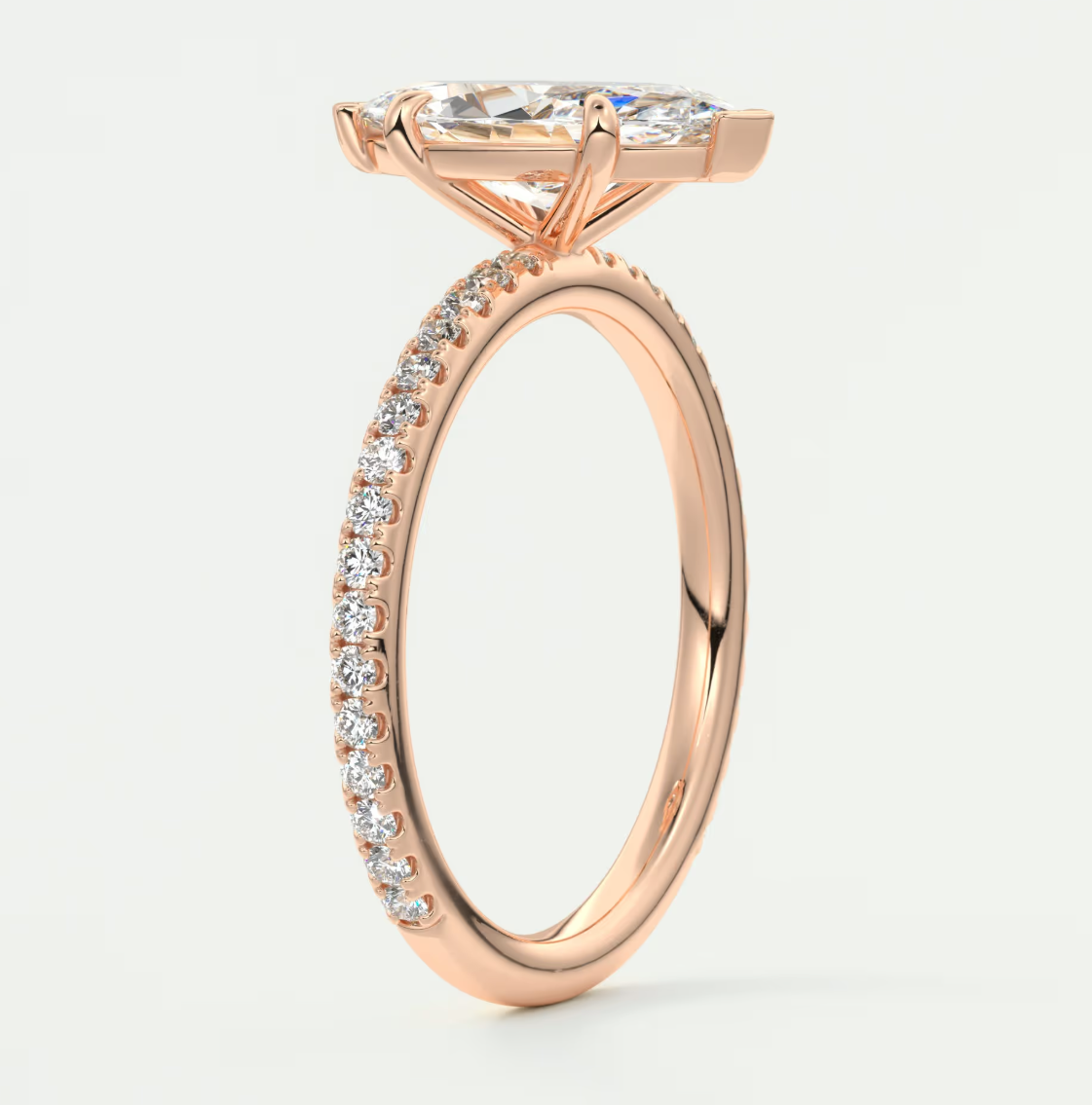Isolde Marquise Pavé Solitaire Engagement Ring