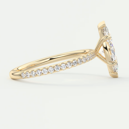 Isolde Marquise Pavé Solitaire Engagement Ring