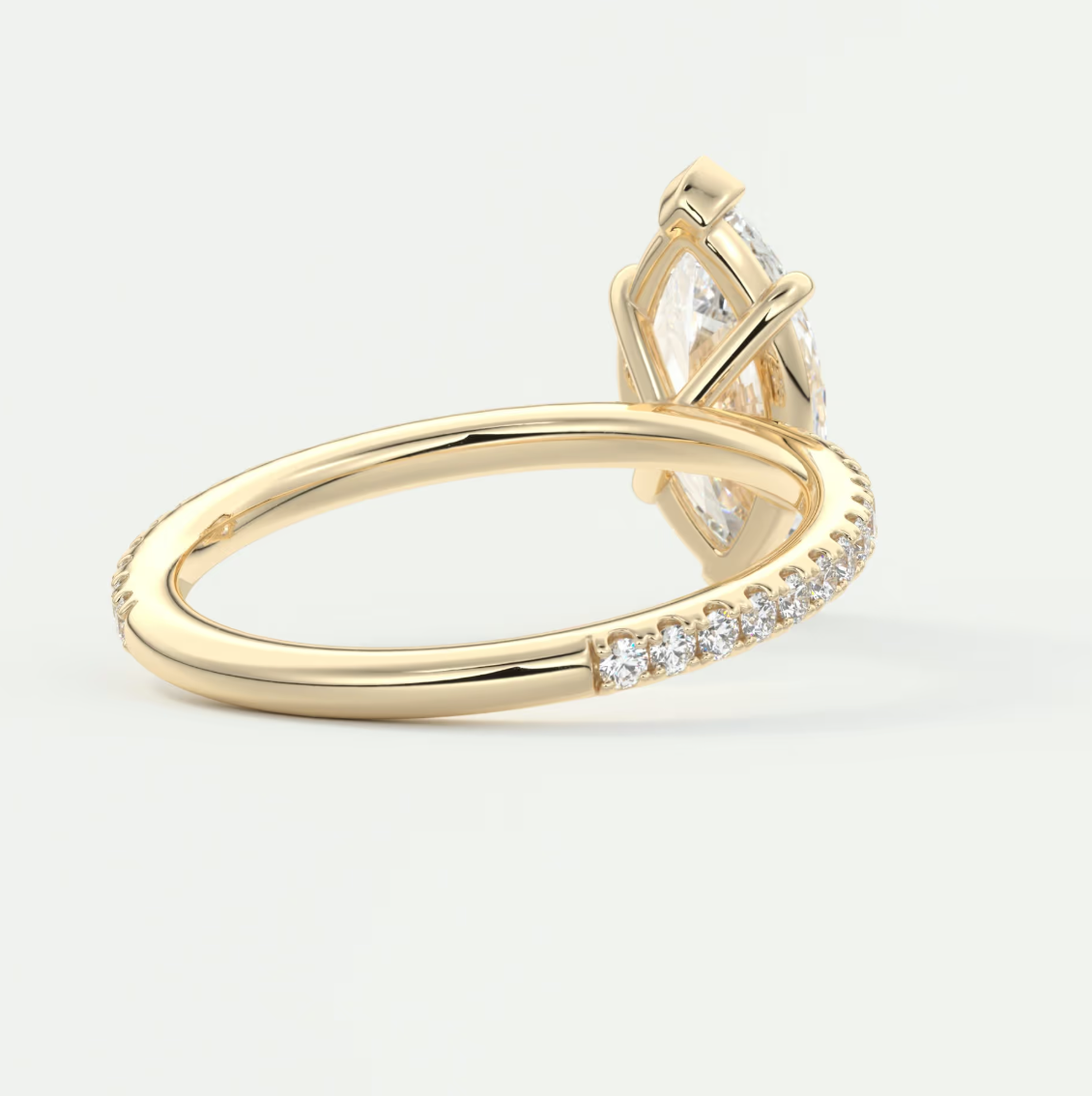 Isolde Marquise Pavé Solitaire Engagement Ring