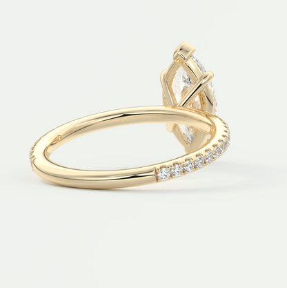 Isolde Marquise Pavé Solitaire Engagement Ring