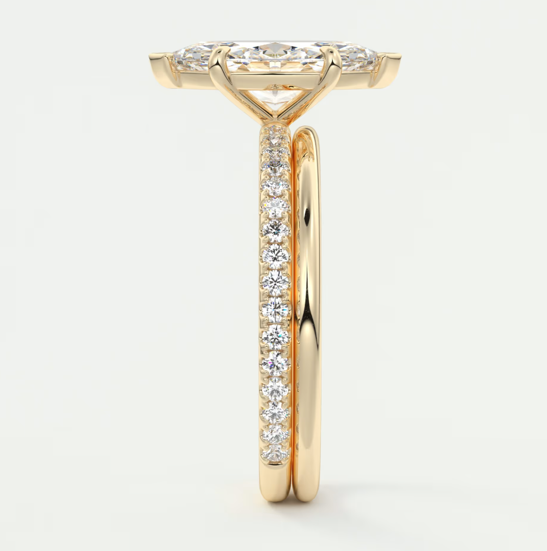 Isolde Marquise Pavé Solitaire Engagement Ring
