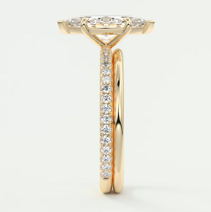 Isolde Marquise Pavé Solitaire Engagement Ring