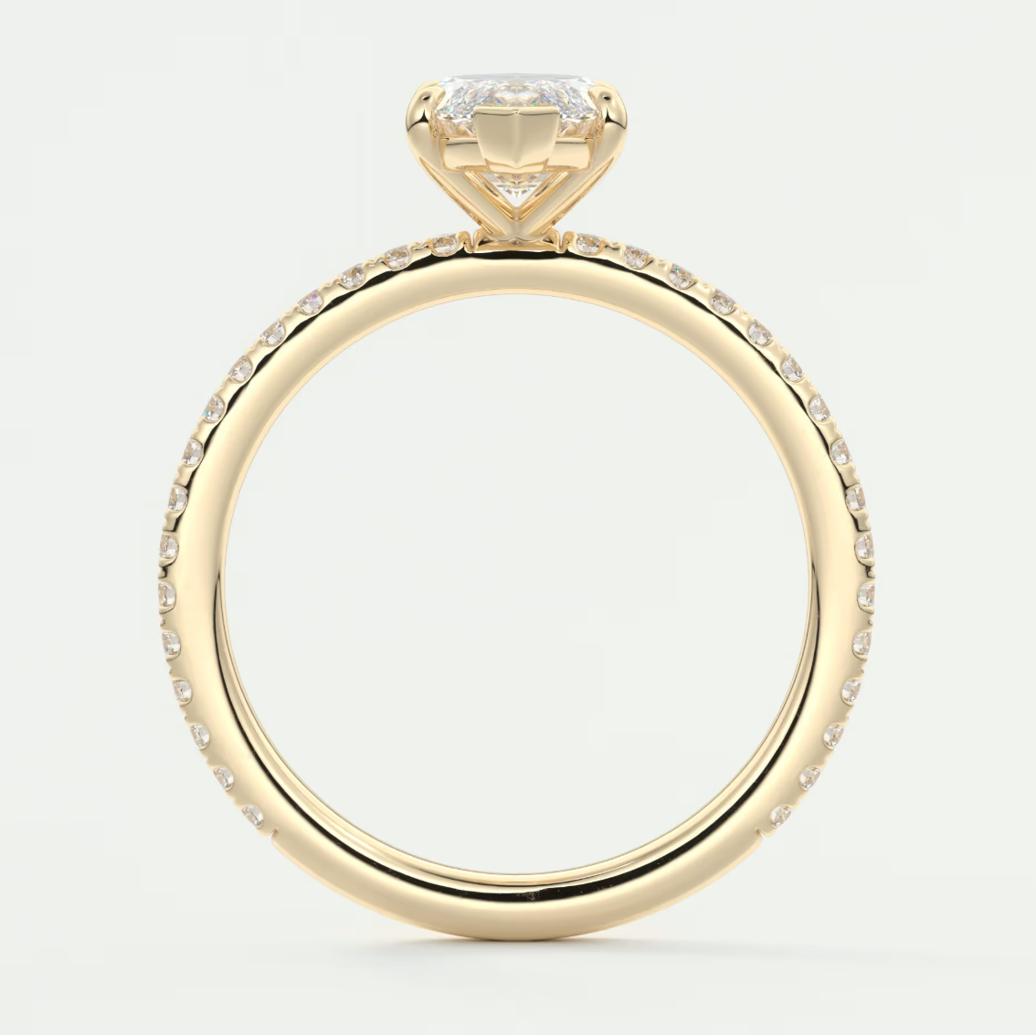 Isolde Marquise Pavé Solitaire Engagement Ring