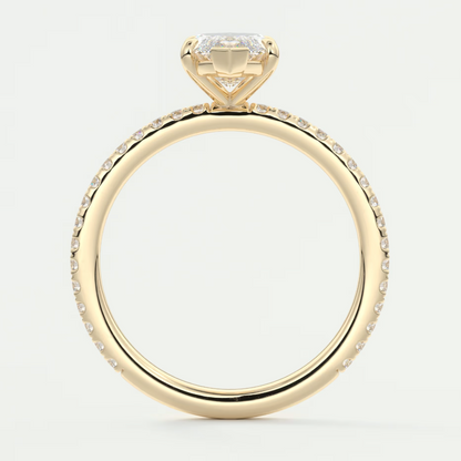 Isolde Marquise Pavé Solitaire Engagement Ring