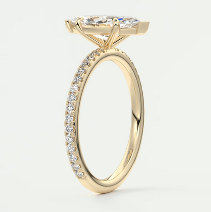 Isolde Marquise Pavé Solitaire Engagement Ring