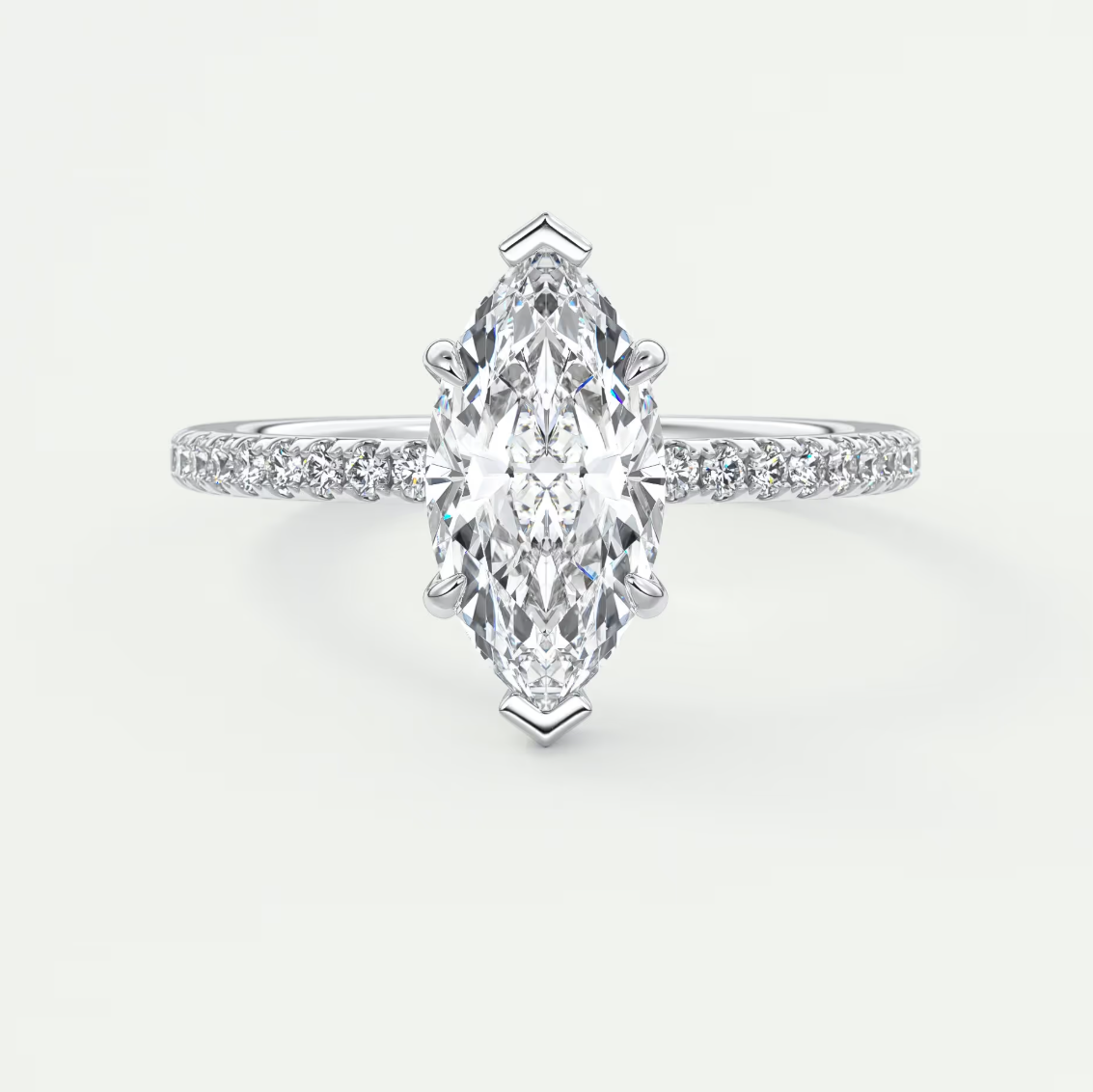 Isolde Marquise Pavé Solitaire Engagement Ring